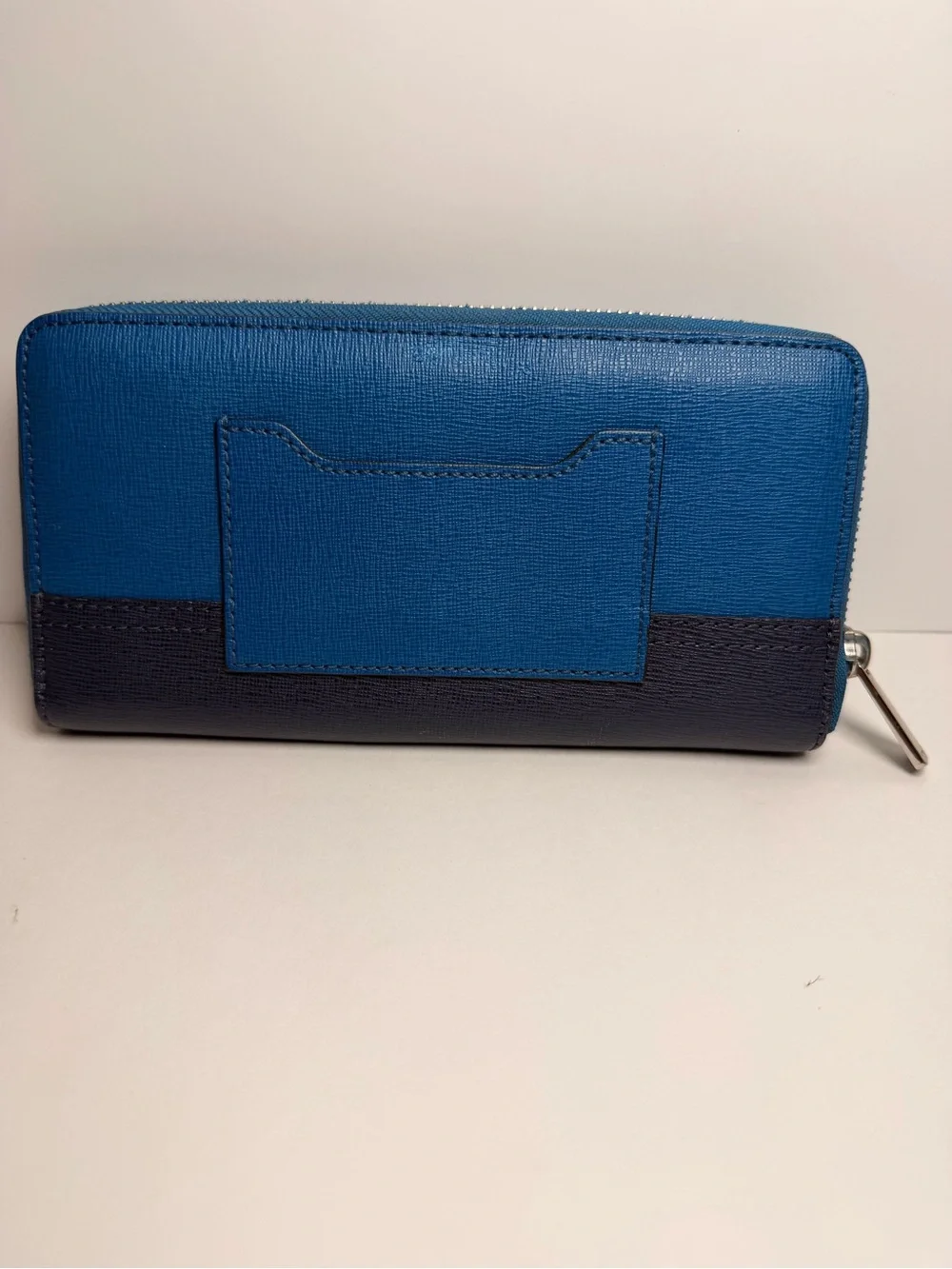 Coach Two-Tone Blue and Navy Zip Wallet